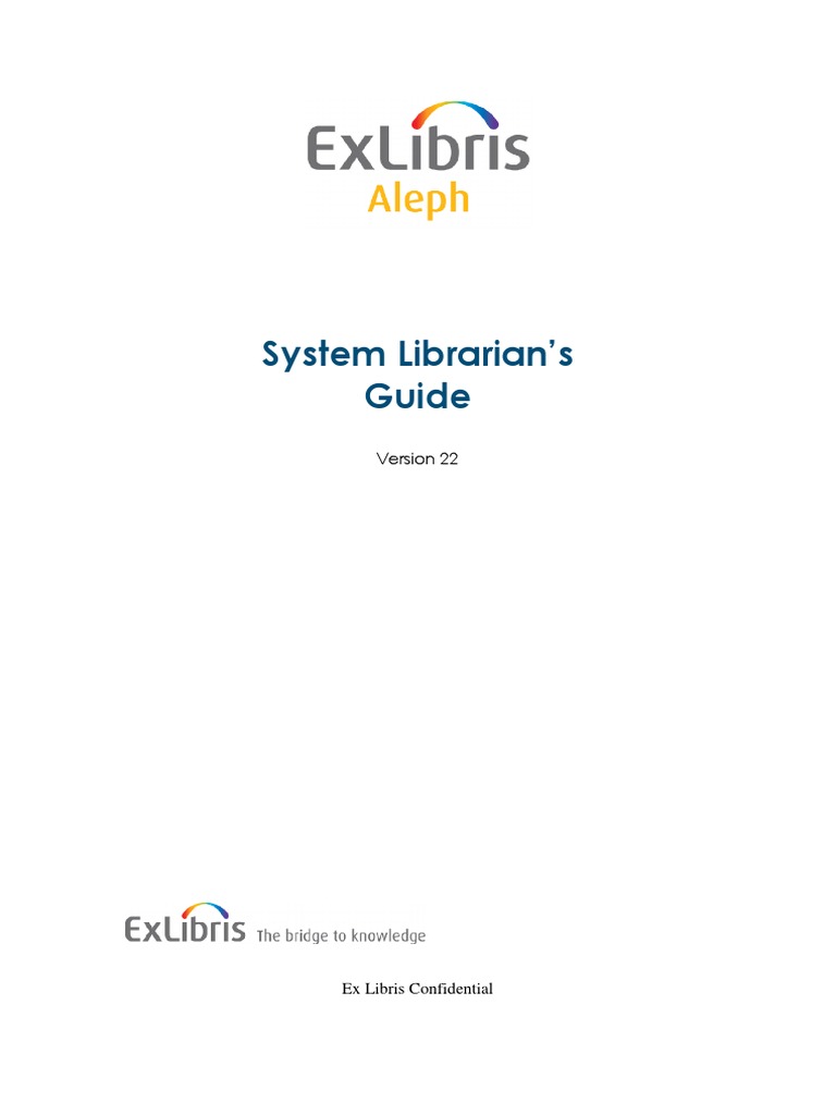 Aleph 22 System Librarian Guide | PDF | Microsoft | International ...