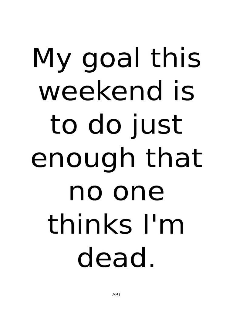 My Goal This Weekend | PDF