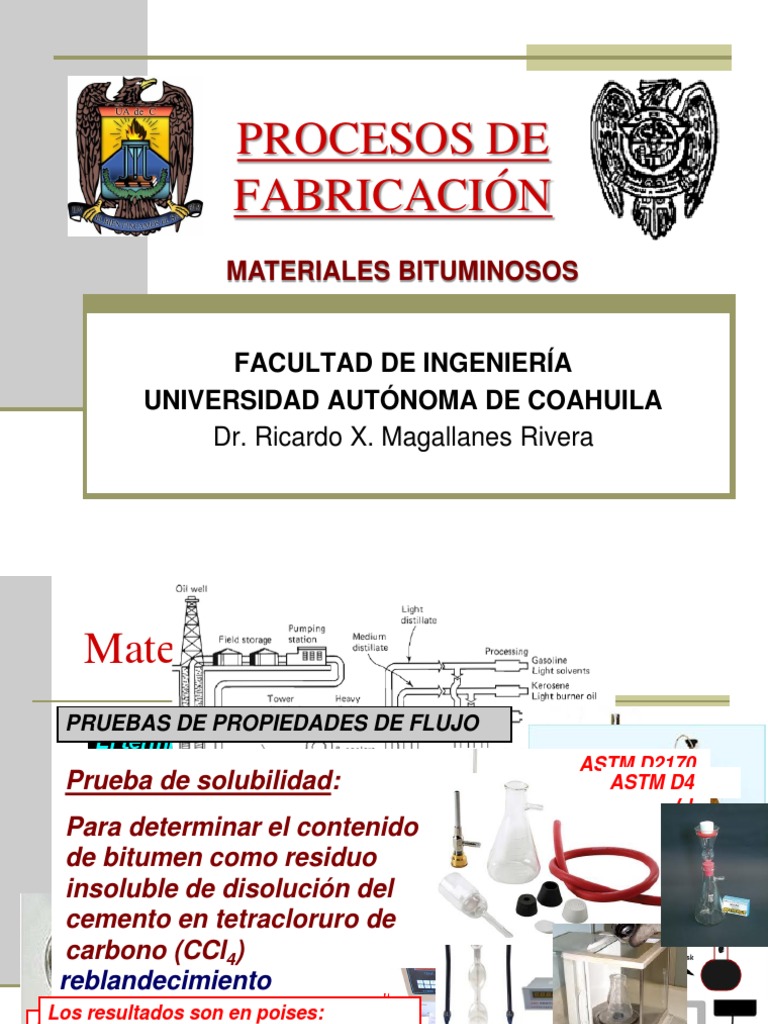 Propiedades y Pruebas de Materiales Bituminosos | PDF | Solvente | Cemento
