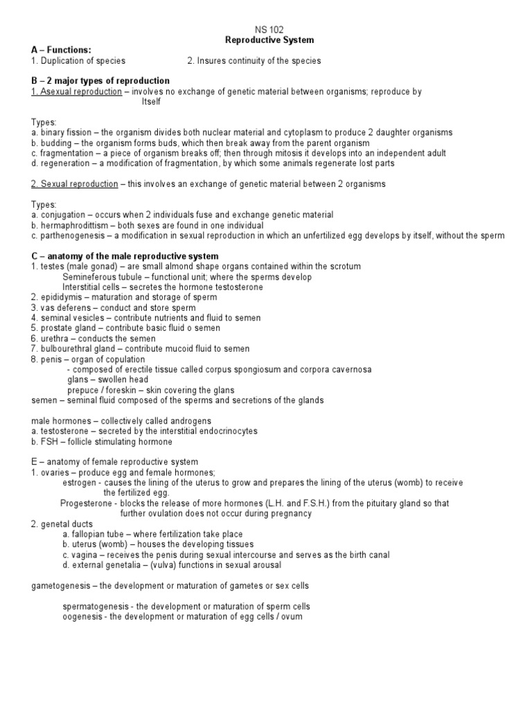 Overview of Reproductive Systems | PDF | Reproductive System | Reproduction