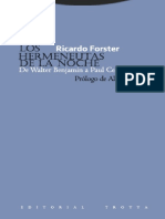 Forster Ricardo - Los Hermeneutas de La Noche, de Walter Benjamin A Paul Celan, Prólogo de Alberto Sucasas PDF