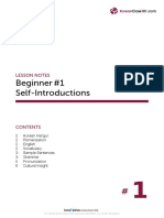 Beginner #1 Self-Introductions: Lesson Notes