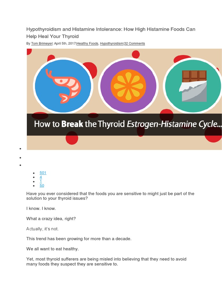 Hypothyroidism and Histamine Intolerance PDF Estrogen Estradiol