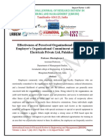 Effectiveness of Perceived Organizational Support On Employee's Organizational Commitment at Power Best Electricals Private LTD, Palakkad.