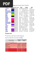 Tabel Warna Heksadesimal dan RGB | PDF