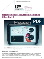Measurement of Insulation Resistance (IR) - Part 1 - EEP PDF