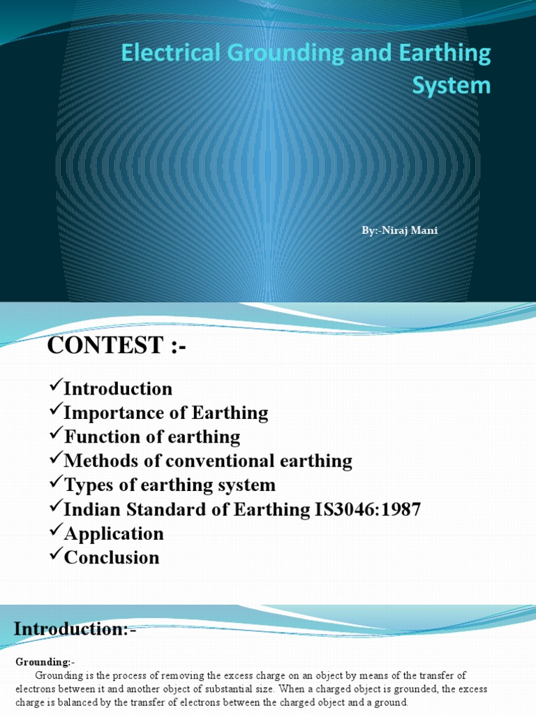 Electrical Earthing and Grounding | PDF | Electric Current | Electricity