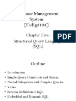 Data Base Management System (Coeg3193) : Chapter Five: Structured Query Language (SQL)