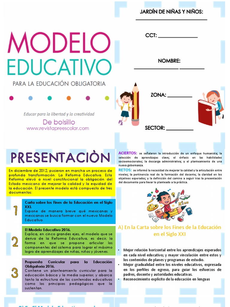 Modelo Educativo 2017 de Bolsillo para Secundaria | PDF | Plan de estudios  | Educación primaria