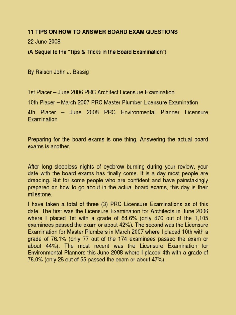 Mastering Board Exam Strategies | PDF | Multiple Choice | Test (Assessment)