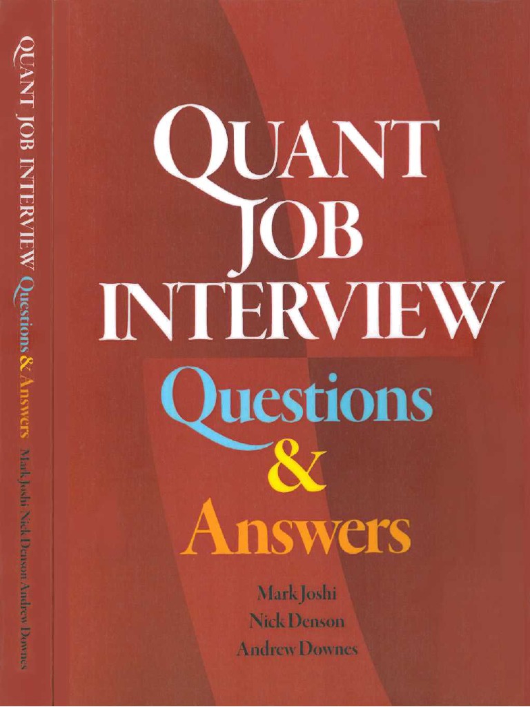 Quant Job Interview Questions And Answers Pdf