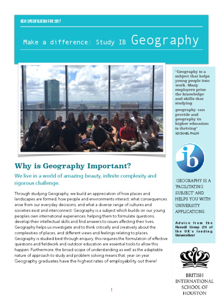 Why Study IB Geog | PDF | Geography | Climate Resilience