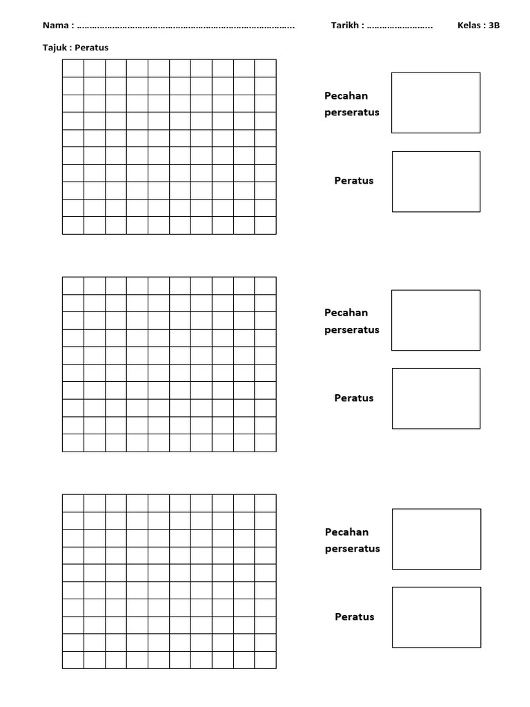 Latihan Peratus dan Pecahan Tahun 3 | PDF