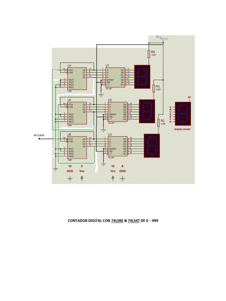 Contador Digital Con 74ls90 | PDF
