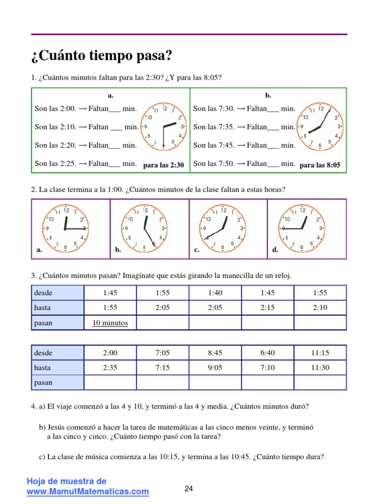 Cuantos minutos tiene un reloj sale