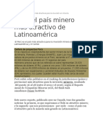 Ranking de Jurisdicciones Más Atractivas Para La Inversión en Minería