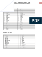 Movers Vocabulary List PDF