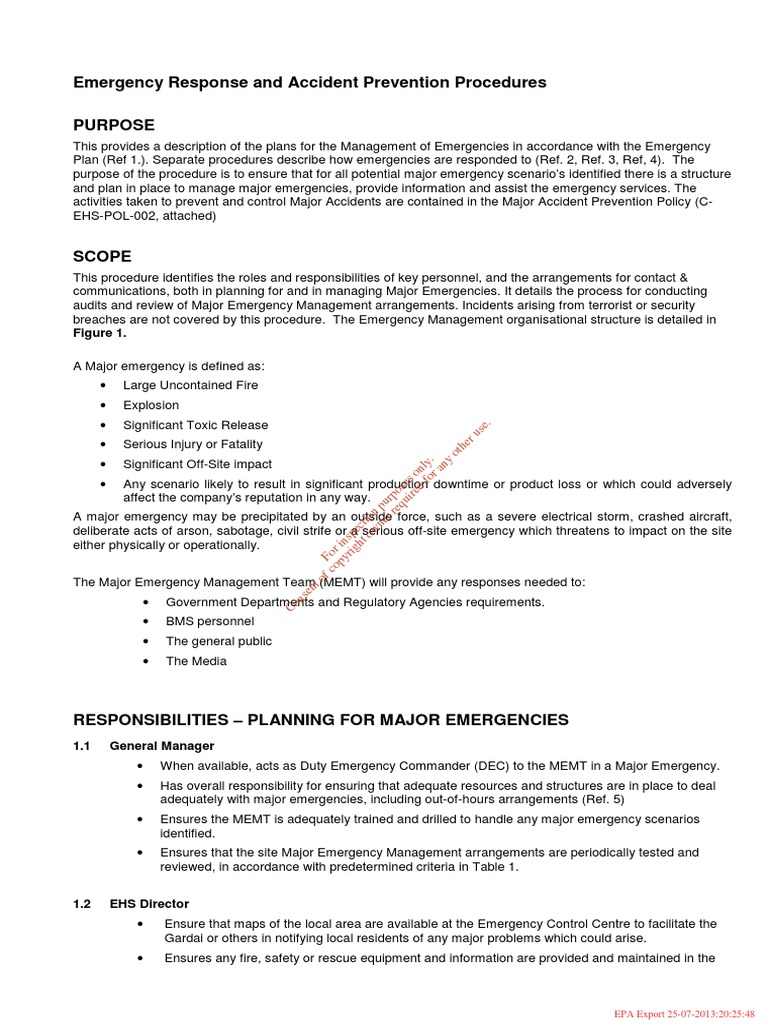 Accident Prevention Emergency Emergency Management