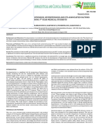 Evaluation of Pre-Hypertension, Hypertension and Its Associated Factors Among I Year Medical Students