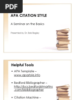 Apa Citation Style: A Seminar On The Basics