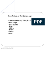 Introduction To Web Technology - Common Gateway Interface (Cgi) - Javascript - Java Servlet - Rmi - JDBC - Swing - XML