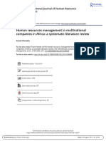 HRM - Human Resources Management in Multinational Companies in Africa A Systematic Literature Review