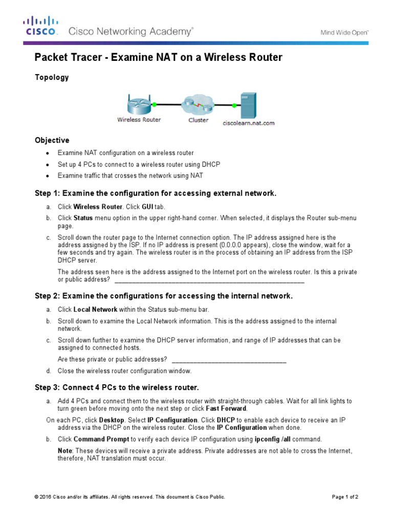 Curated visual reference: Visual Reference: 4 4 3 2 Packet Tracer Examine Nat On A