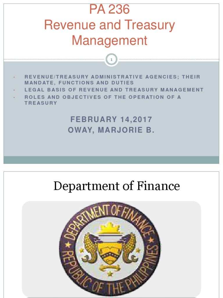 Revenue And Treasury Management Offices In The Philippines Pdf