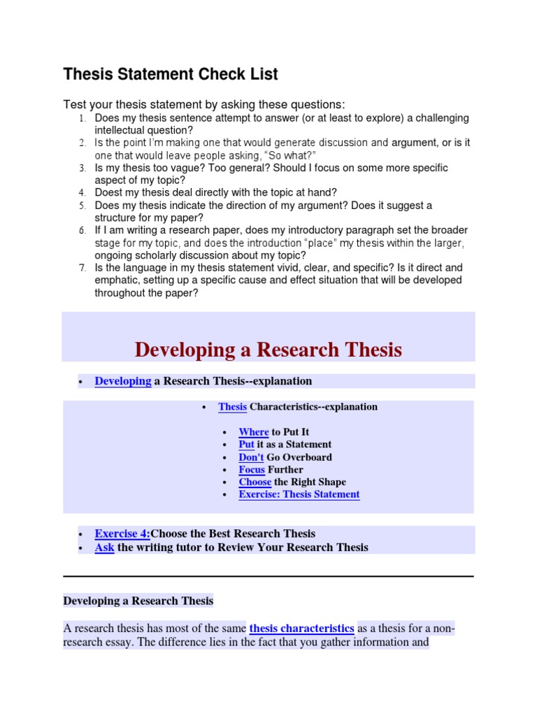 Developing a thesis statement pdf image