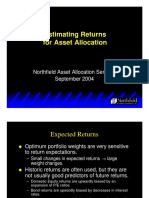 Estimating Returns For Asset Allocation