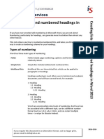 Creating Lists and Numbered Headings in Word 2013: Information Services
