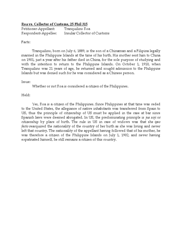 Case Digests Citizenship Philippines