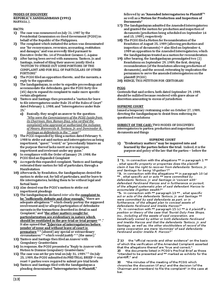 Modes of Discovery | Deposition (Law) | Discovery (Law) | Free 30-day ...