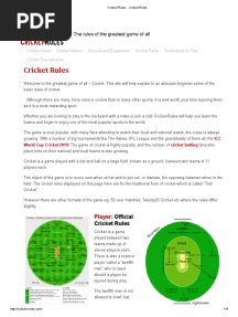 Cricket Rules - Cricket Rules