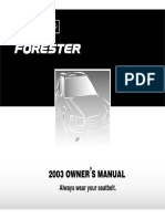 2003 Subaru Forester X Owners Manual