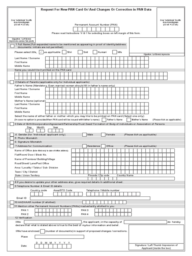 Pan Cr Form Nsdl e Gov 01.06.16 Identity Document Government