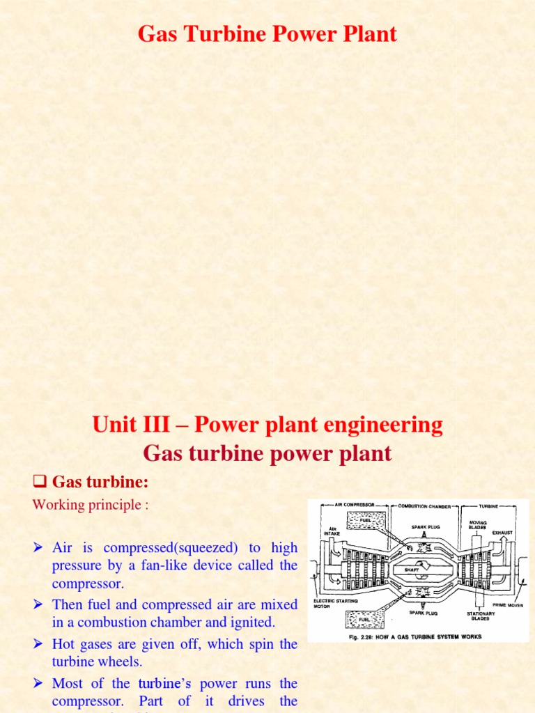 Overview of Gas Turbine Power Plants | PDF | Gas Turbine | Gas Compressor