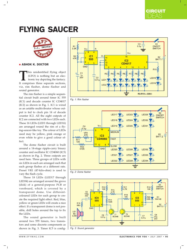 Flying Saucer PDF PDF Electrical Circuits Electronic Design