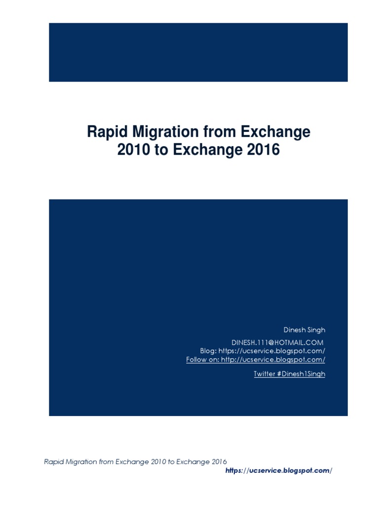 Exchange 2010 to 2016 Migration Guide | PDF | Microsoft Exchange Server ...