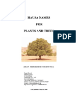 Hausa Names For Plants and Trees