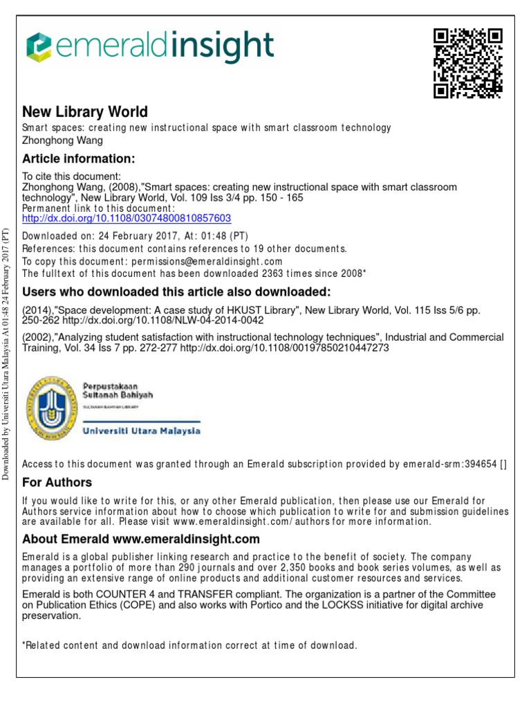 New Library World: Article Information | PDF | Libraries | Educational ...