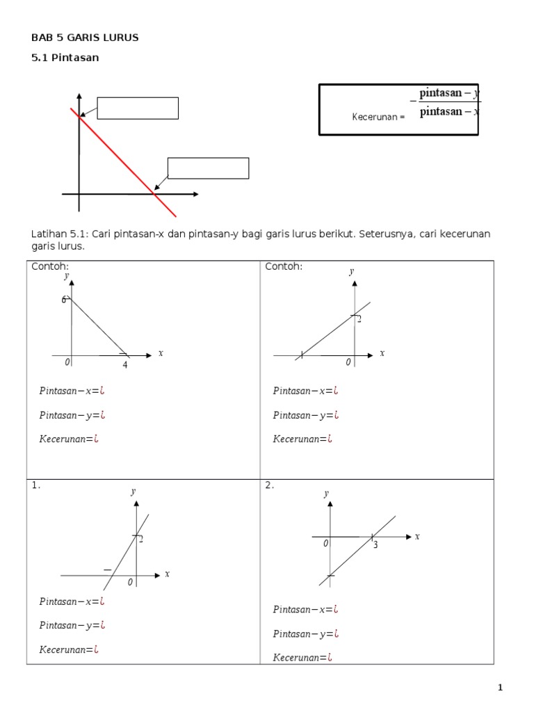 Formula dan Latihan Garis Lurus | PDF