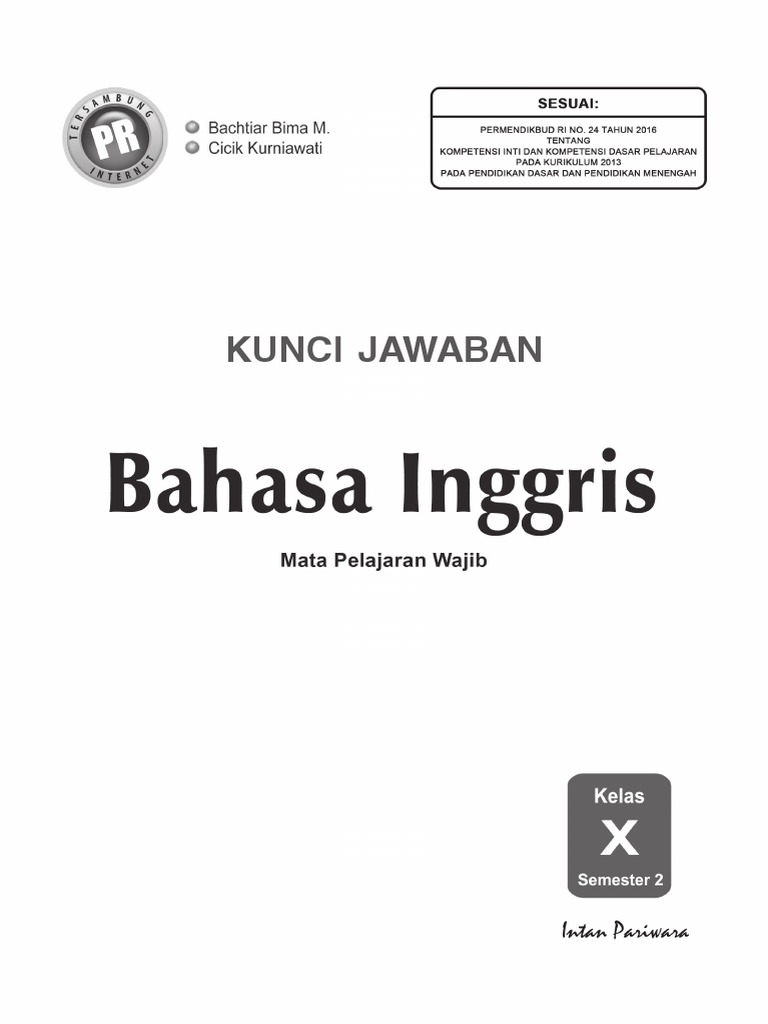 Kunci Jawaban PR Bahasa Inggris 10B K 13 2016 Podcast Facebook