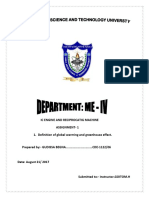 Ic Engine and Reciprocatig Machine Assignment-1 1. Definition of Global Warming and Greenhouse Effect