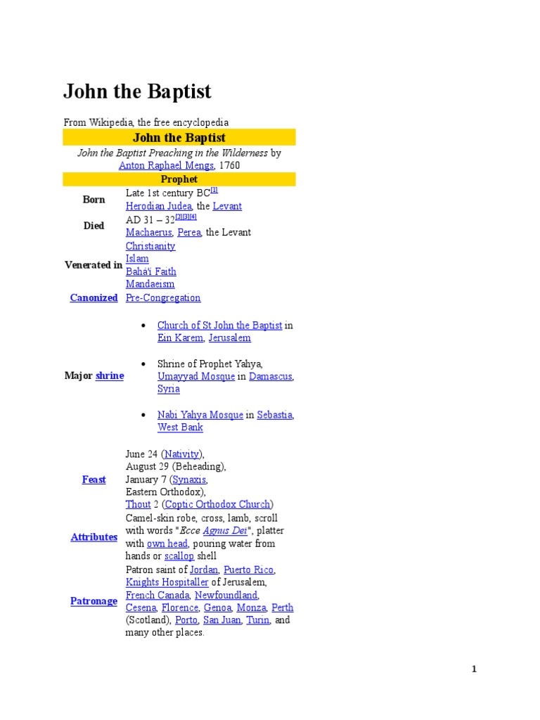 John The Baptist | PDF | John The Baptist | Christianity