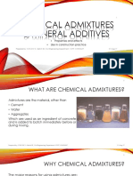 Chemical Admixtures & Mineral Additives: - Properties and Effects - Use in Construction Practice