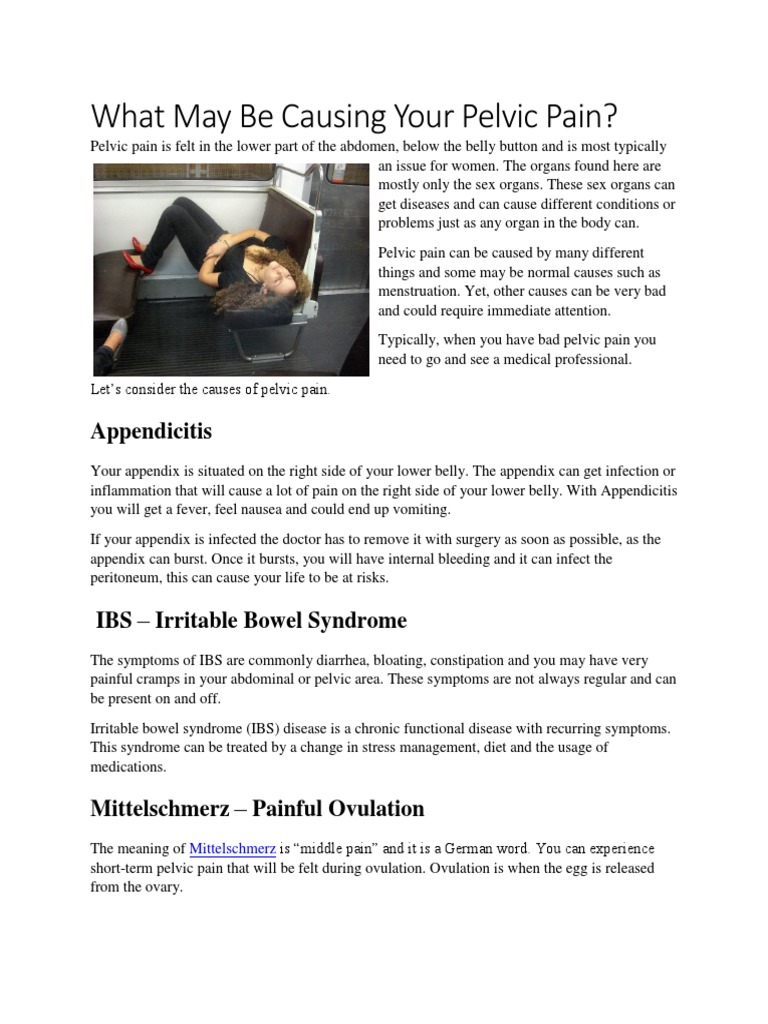Causes of Pelvic Pain Explained | PDF | Menstruation | Premenstrual ...