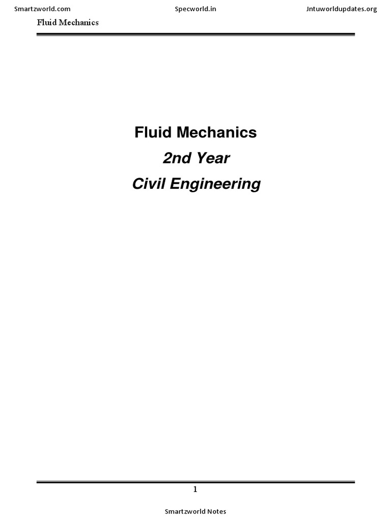 Fluid Mechanics Course for Civil Engineers | PDF | Fluid Dynamics ...