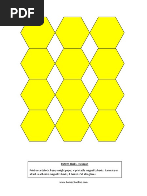 Pattern Block Hexagons in Color
