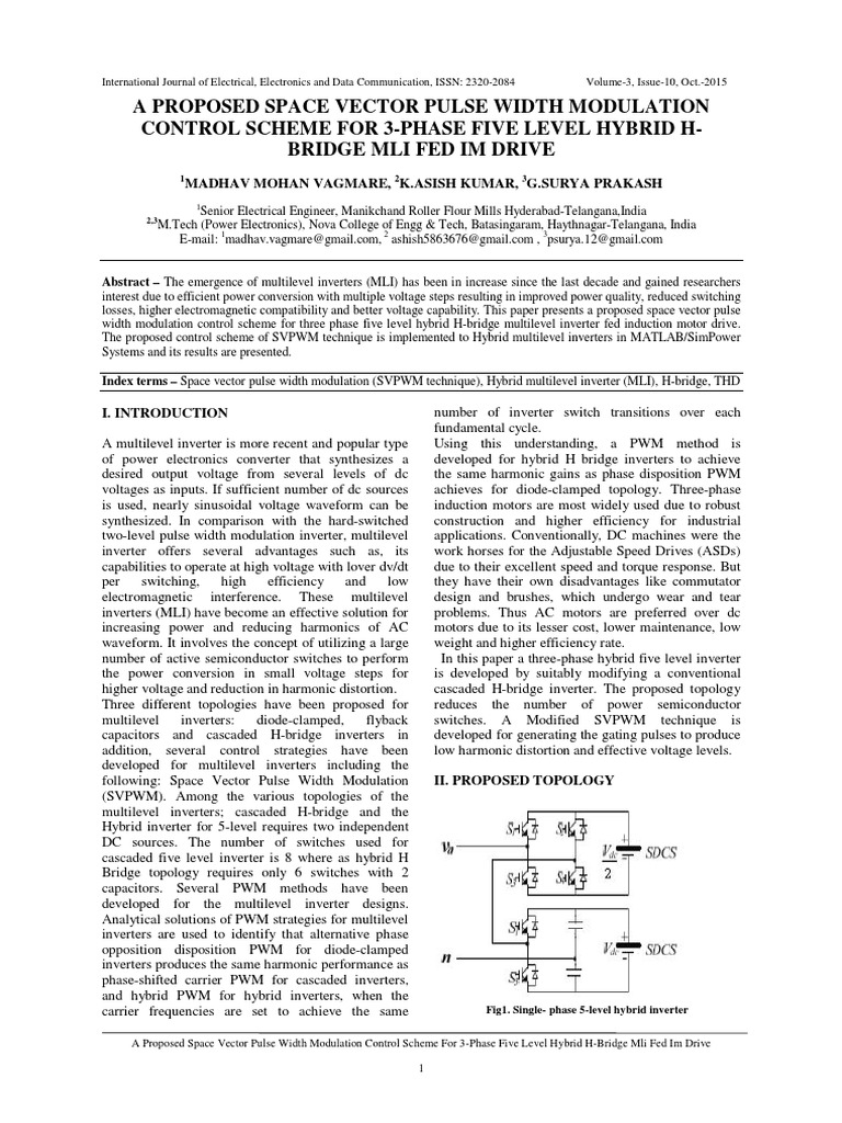 SVPWM Control for 5-Level Hybrid Inverter | PDF | Power Inverter ...